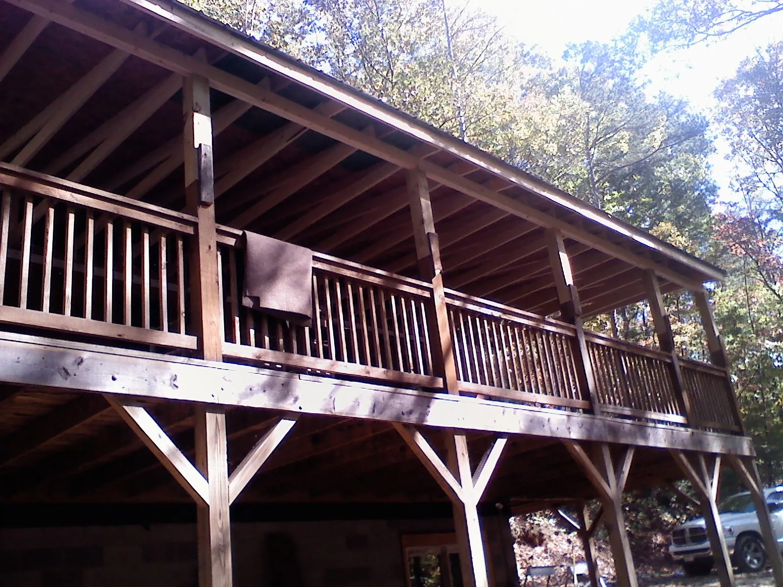 Timber framing under a new elevated porch and deck — Roof Leak Repair in Estell Manor by Roofing Brothers